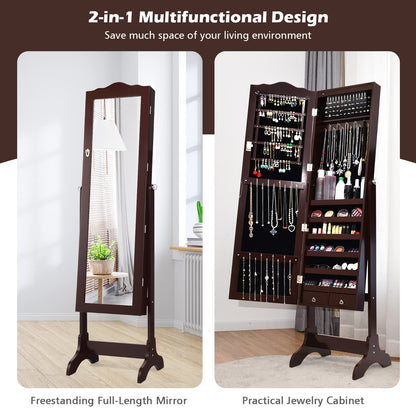 14 LED Jewelry Armoire Cabinet Freestanding Jewelry Storage Organizer