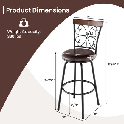 Bar Stools for Kitchen Island 24-30 Inch Seat Height Barstools Set of 2/4