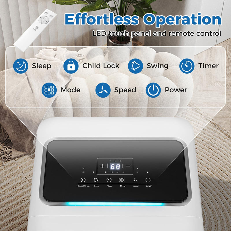 ARLIME Portable Air Conditioner, 3 in 1 Air Cooler w/Fan, Quiet Floor AC w/Sleep Mode
