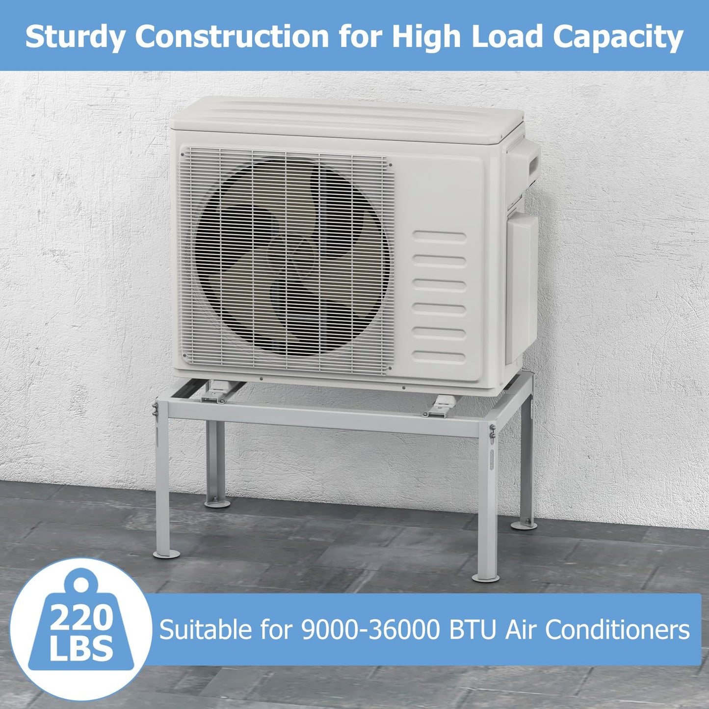 ARLIME Mini Split Stand, Outdoor AC Unit Bracket with Adjustable Height