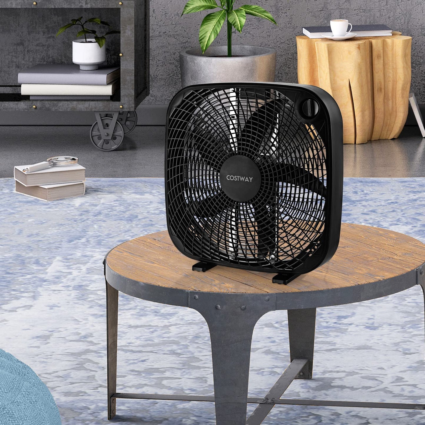 20 Inches Portable Floor Fan with Knob Control 2 Supporting Feet Compact Lightweight