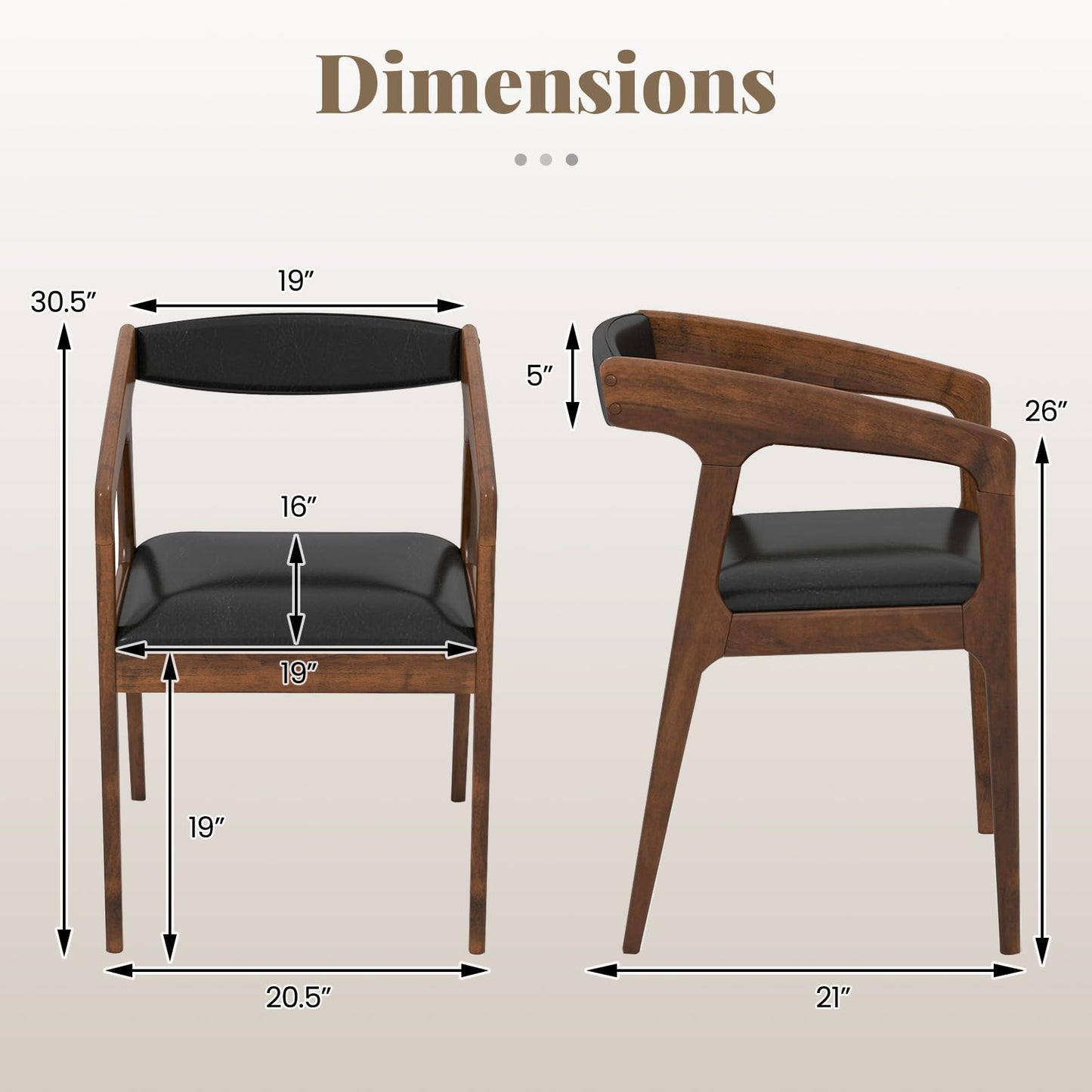 Dining Chairs with Arms Set of 2/4 for Living Dining Reading Room