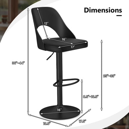 Modern Swivel Bar Stools Set of 2/4 with Enlarged PU Leather Seat
