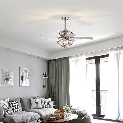 52Inch Ceiling Fan Light, Ceiling Fan with Light and Remote Control, Reversible Fan Blades