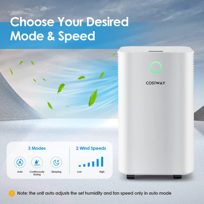 Dehumidifier for Home and Basement, 2000 Sq. Ft Dehumidifier with 3 Modes, 2 Speeds