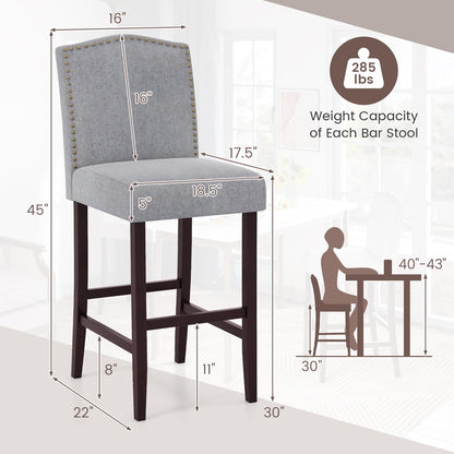 Bar Stools Set of 2/4 Bar Height Dining Side Barstools