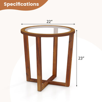 Tempered Glass Top End Table