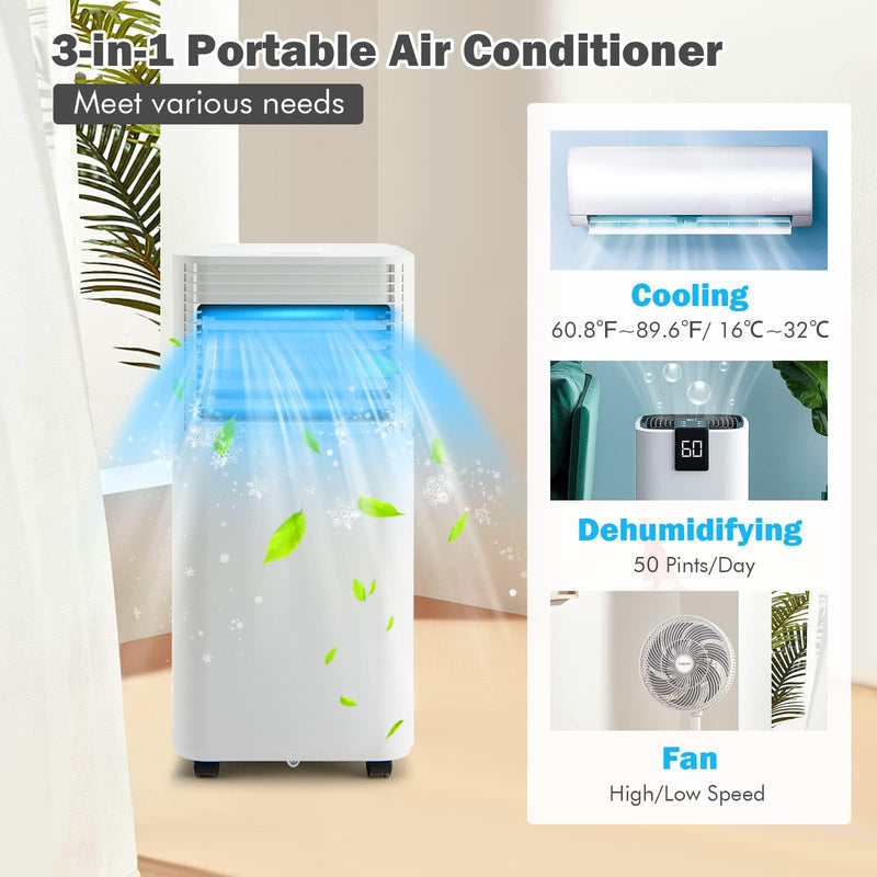 Portable Air Conditioners 10000 BTU, AC Cooling Uint with Dehumidifier, Remote Control
