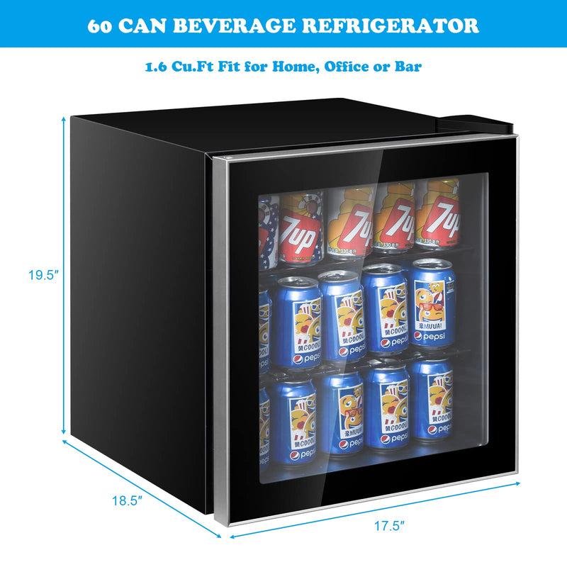 ARLIME Mini Fridge, Drink Cooler, 60 Can, Beverage Refrigerator for Bedroom, Office, Home Kitchen, Bar