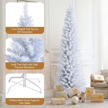 7 Ft Unlit Snow Flocked Christmas Tree with 436 Branch Tips for Home