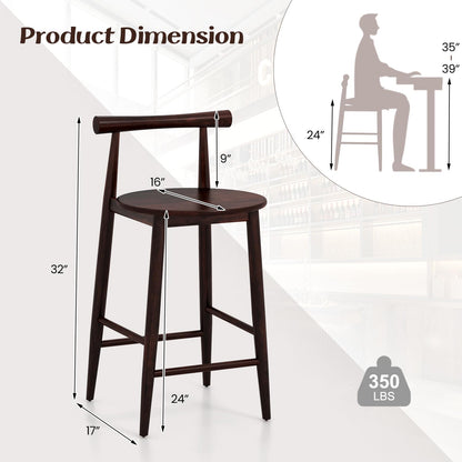 Bar Chair Set of 2 24'' Counter Height Stools Set