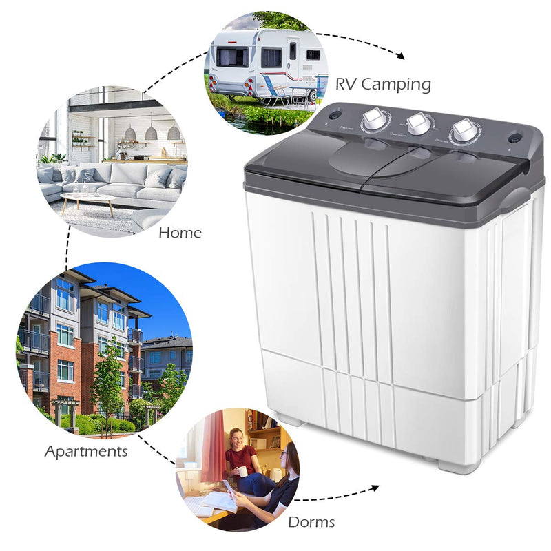 Washing Machine, Twin Tub Washer and Spinner Combo, 20Lbs Capacity (12Lbs Washing and 8Lbs Spinning)