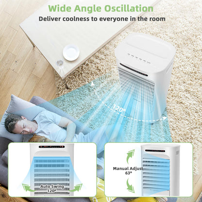 ARLIME Evaporative Air Cooler, Portable Air Conditioner & Humidifier, AC Fan w/ 3 Modes 3 Speeds & 63°Oscillation