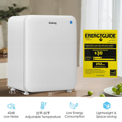 2.4 cu ft. Single Door Small Fridge with Auto Defrost Mini Fridge for Bedroom