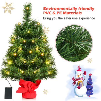 2FT Tabletop Mini Christmas Tree for Indoor Decor