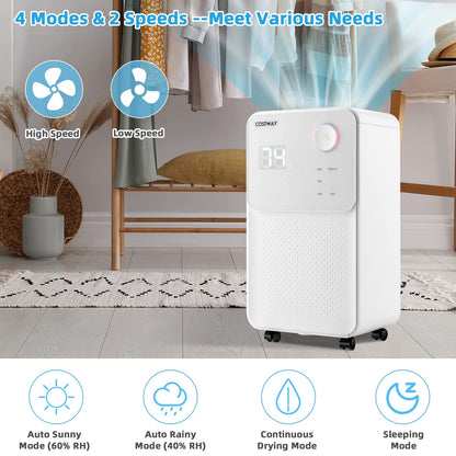 Dehumidifier for Large Room & Basements, 2000 Sq. Ft Dehumidifier with Auto or Manual Drainage