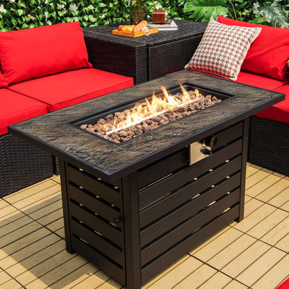 Rectangular Gas Fire Table w/ 50,000 BTU Heat Output