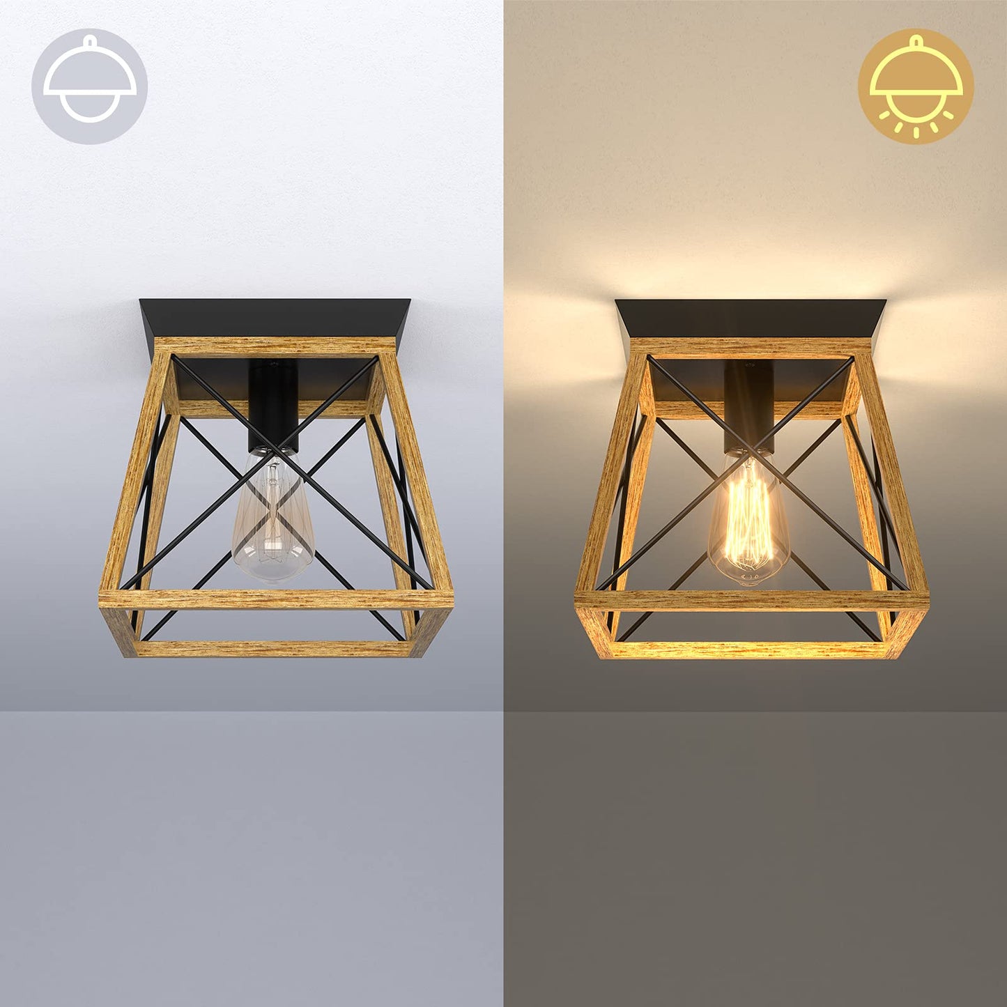 ARLIME Rustic Farmhouse Ceiling Light