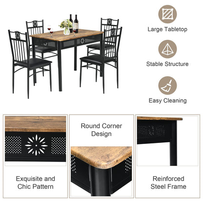 5 Pieces Dining Table Set Modern Kitchen Table Set for 4 Person