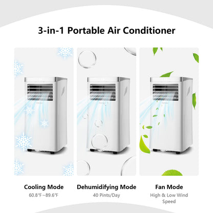 Portable Air Conditioners, ARLIME 8000 BTU 3-in-1 AC Unit with Fan & Dehumidifier