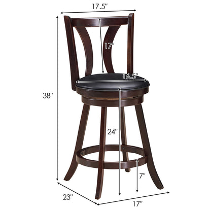 360-Degree Swivel Stools with Leather Padded Seat