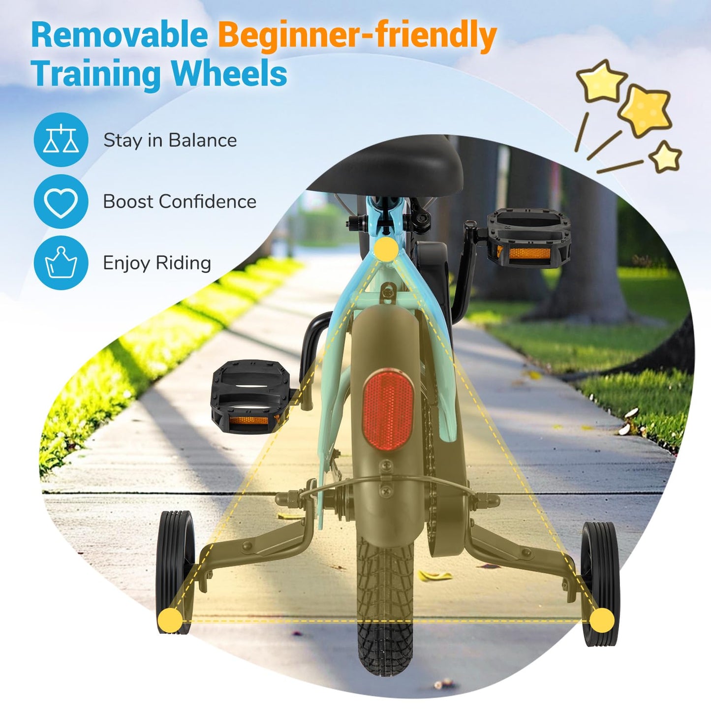 12/14/16/18 Inch Children Toddler Bicycle with Training Wheels for 3-8 Years Old Boys Girls