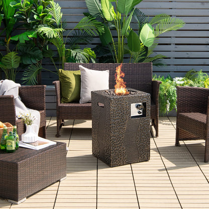Fire Pit for Outside 16’’Gas Fireplaces 30,000 BTU Electronic Ignition Square with Lava Rocks