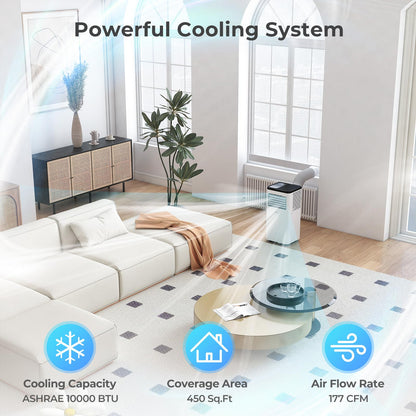 10000 BTU Portable Air Conditioner 3 in 1 Floor AC Unit Fan and Dehumidifier for Room