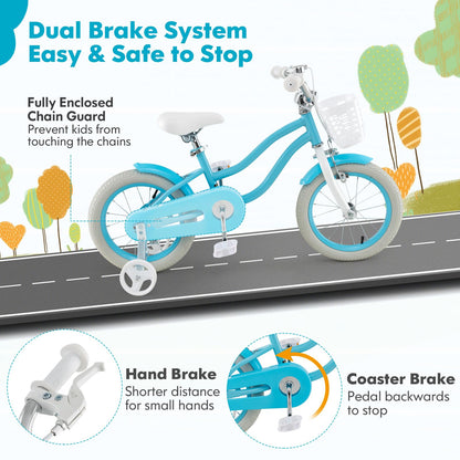 12 14 16 18 Inch Kids Bicycle for Girls Boys Aged 3-8 Years Old