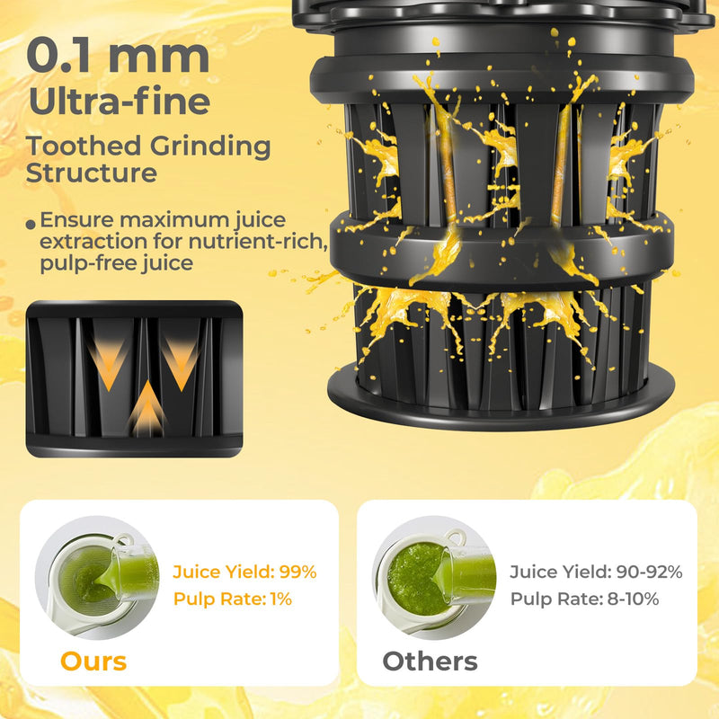 ARLIME Cold Press Juicer Slow Juice Extractor Machine with 5.3” Feed Chute