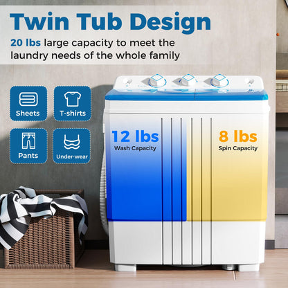 Portable Washing Machine with Drain Pump for Apartment Dorm RV