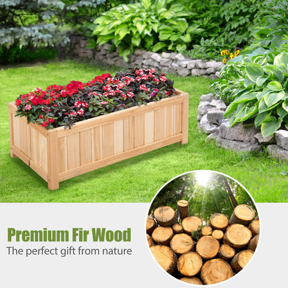 Wooden Planter Garden Bed with Drainage Holes for Vegetables