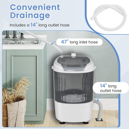 Portable Washing Machine, Mini Washer and Dryer Combo w/ 5.5lbs Washing Capacity, Spin Cycle Basket