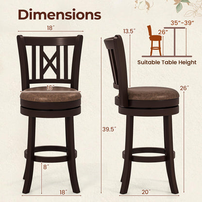 26”/30” Swivel Bar Chairs with Footrest for Kitchen Island & Pub
