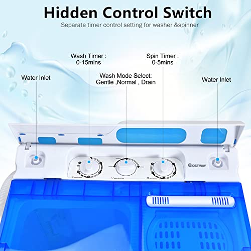 ARLIME Portable Twin Tub Washing Machine Wash & Spin Cycle Dryer