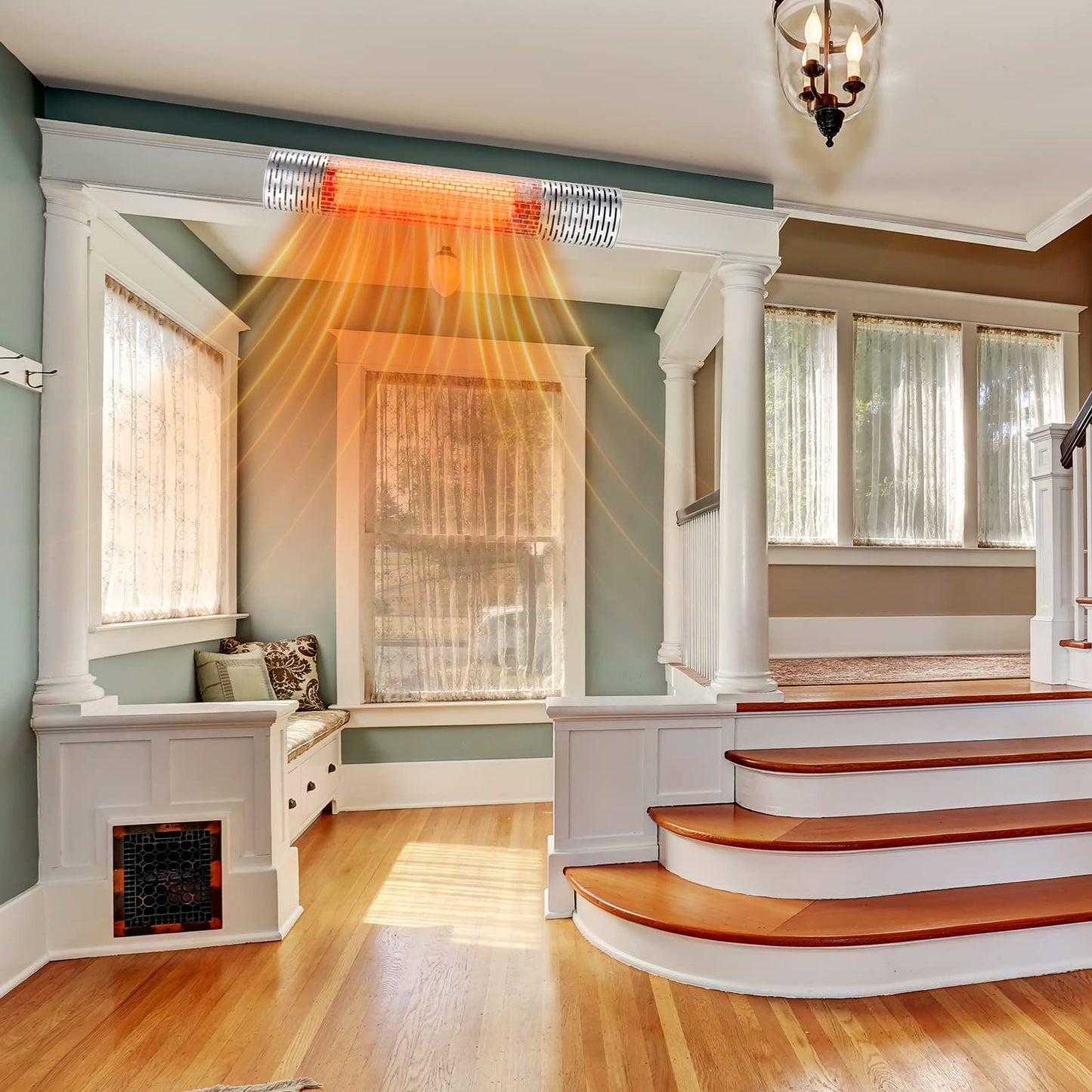 1500W Ceiling and Wall-Mounted Patio Heater for Indoor and Outdoor IP55 Waterproof