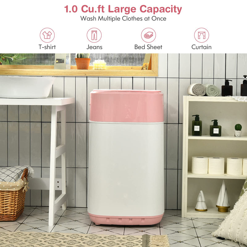 8Lbs Capacity Full-Automatic washer with 6 Programs 6 Water Levels & Child Lock