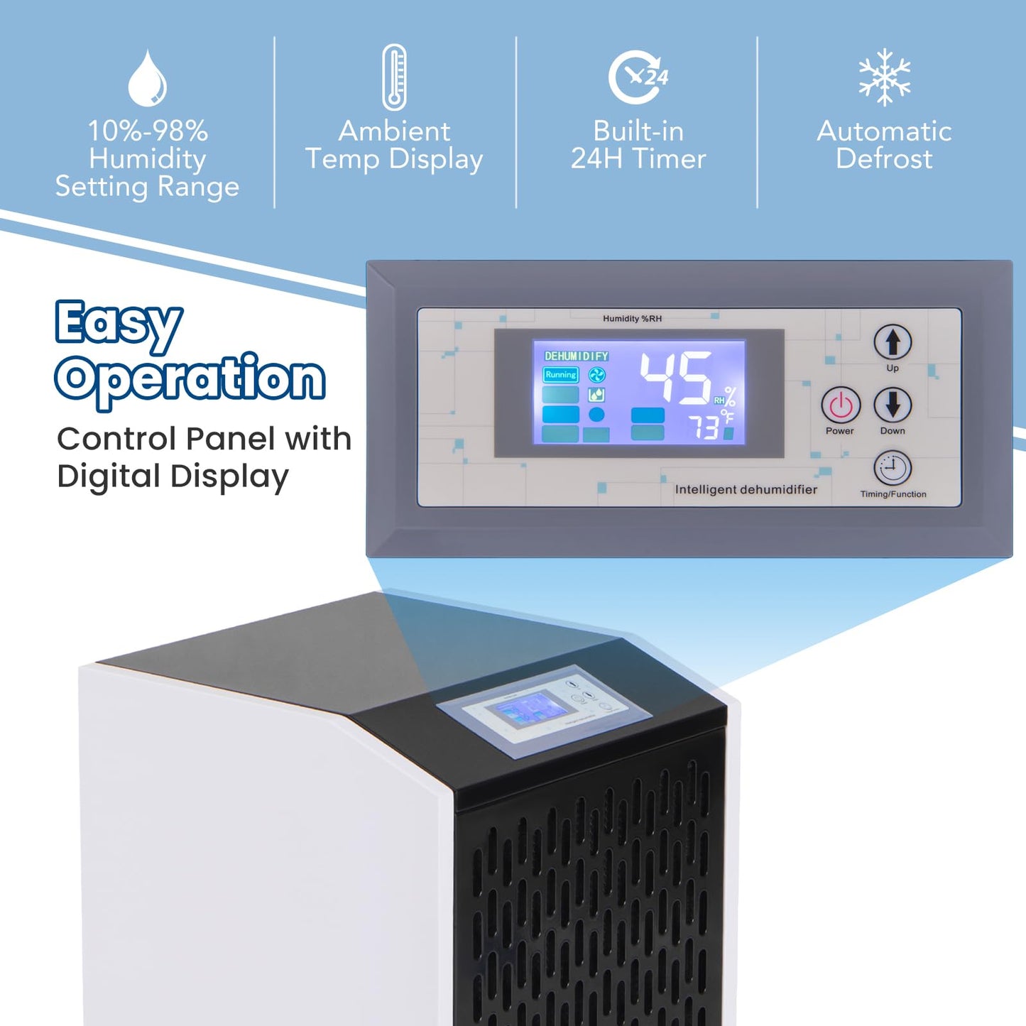 ARLIME 250 Pints Commercial Dehumidifier with Drain Hose