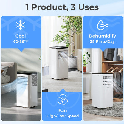 8000 BTU Portable Air Conditioner 3 in 1 Floor AC Unit Fan and Dehumidifier for Room