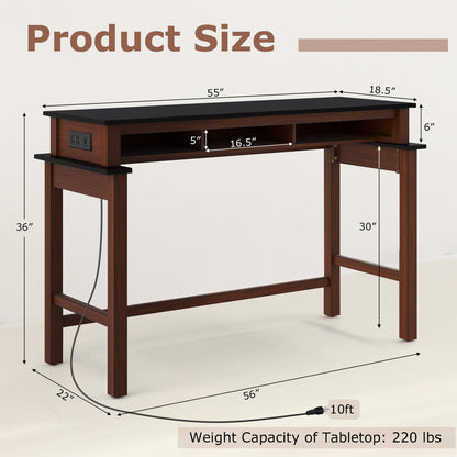 Bar Table with Charging Station 36” Counter Height Table
