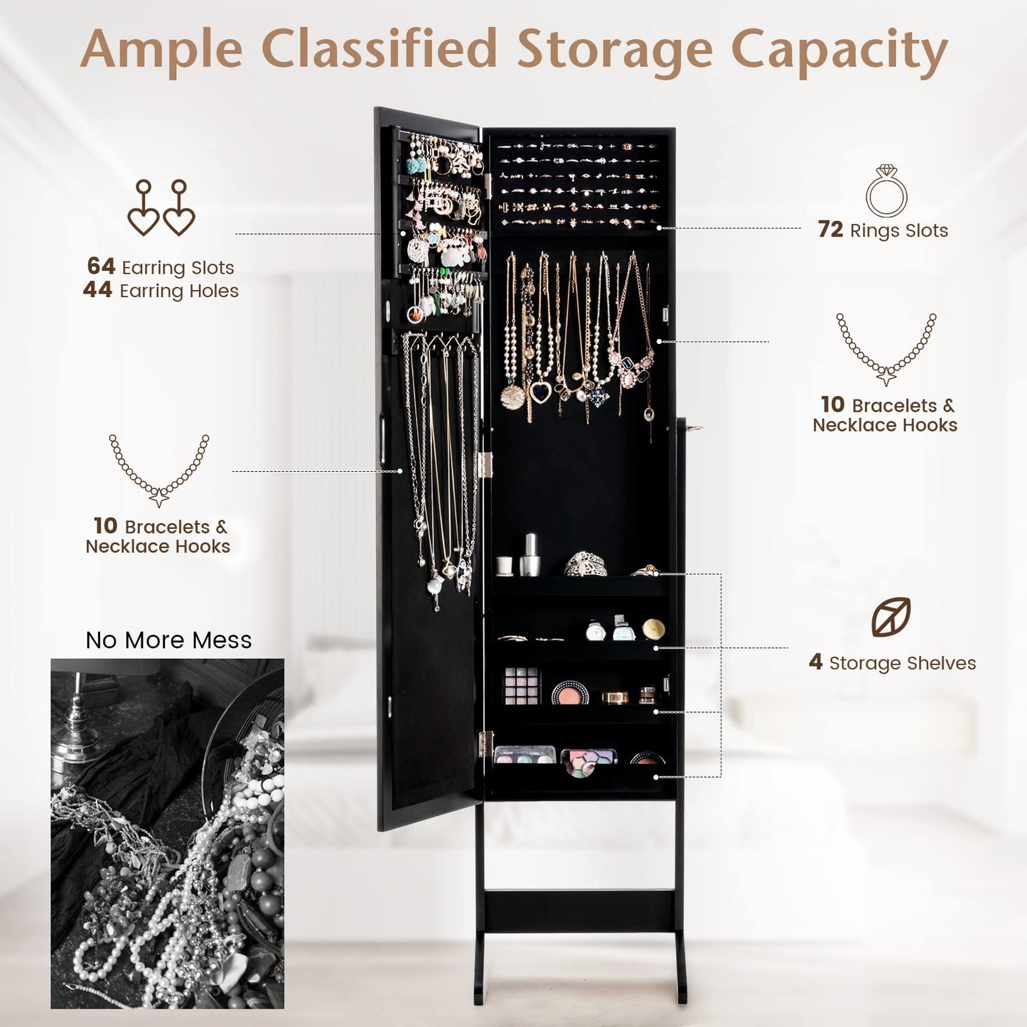 Jewelry Armoire Cabinet Standing Jewelry Cabinet