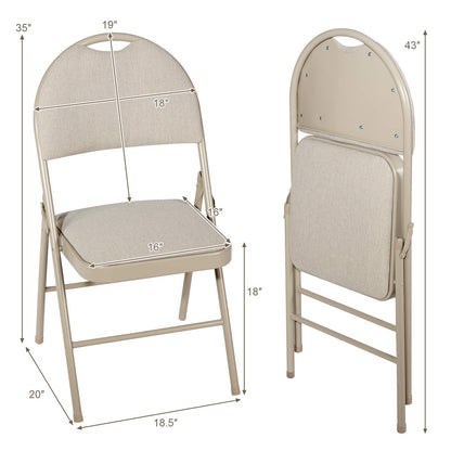 ARLIME Folding Chairs w/Padded Seats, Padded Folding Chair w/Handle Hole, Upholstered Seat
