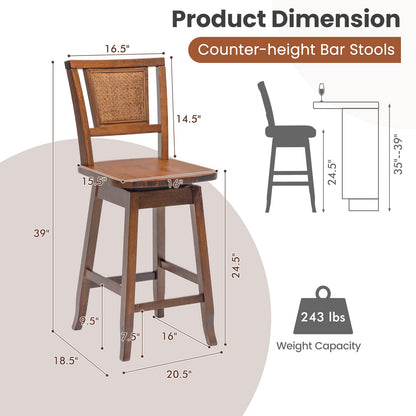Bar Stools Set of 2/4 24.5 Inch Counter Height Bar Stool