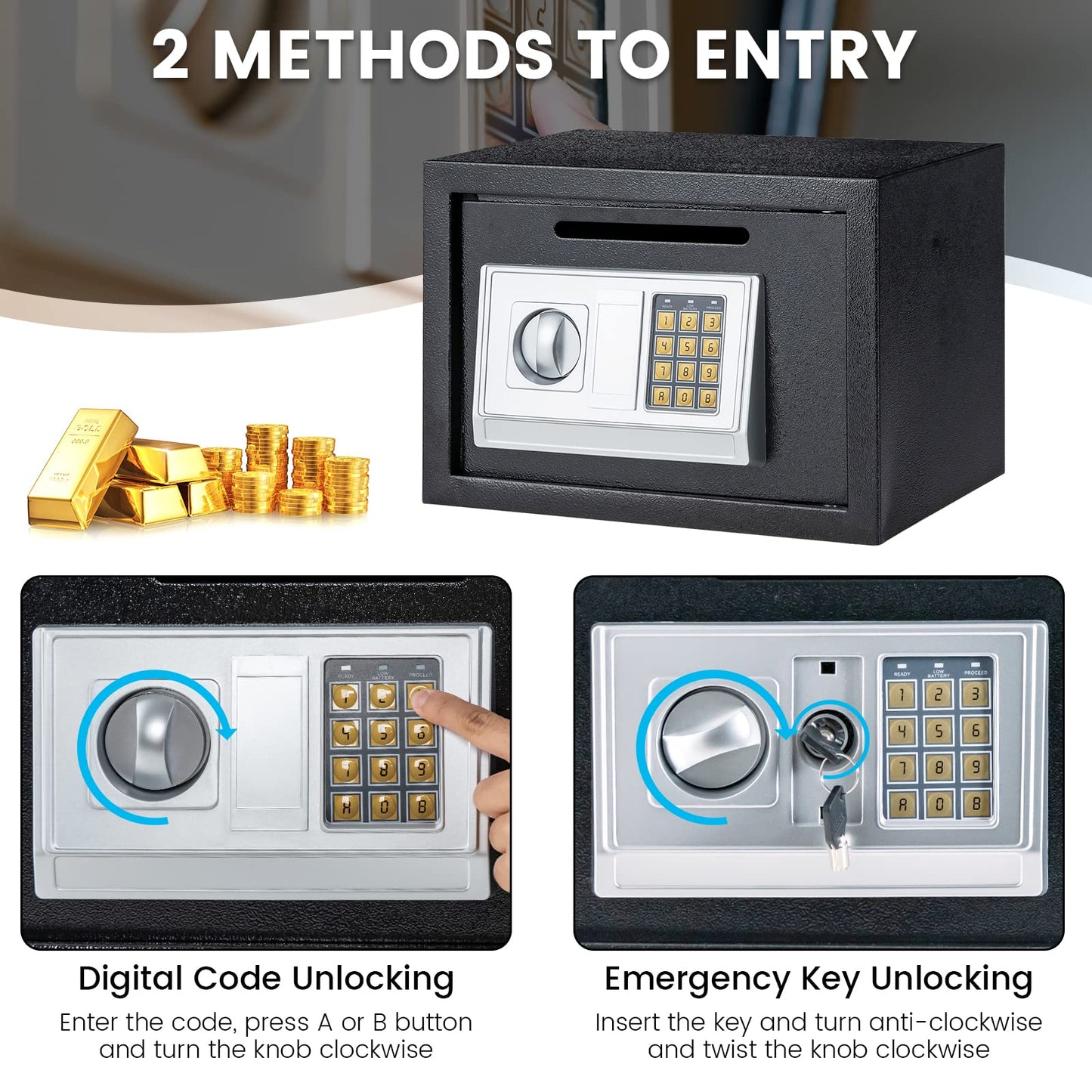 14-inch Electronic Depository Safe Box with Drop Slot