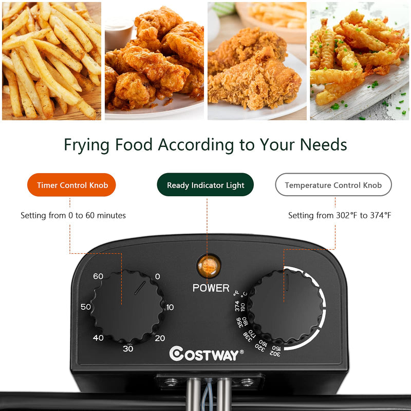 5.3Qt Deep Fryer with Basket - Arlime
