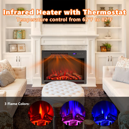 ARLIME 25 Inch Electric Fireplace Inserts in-Wall Recessed and Freestanding Fireplace Heater