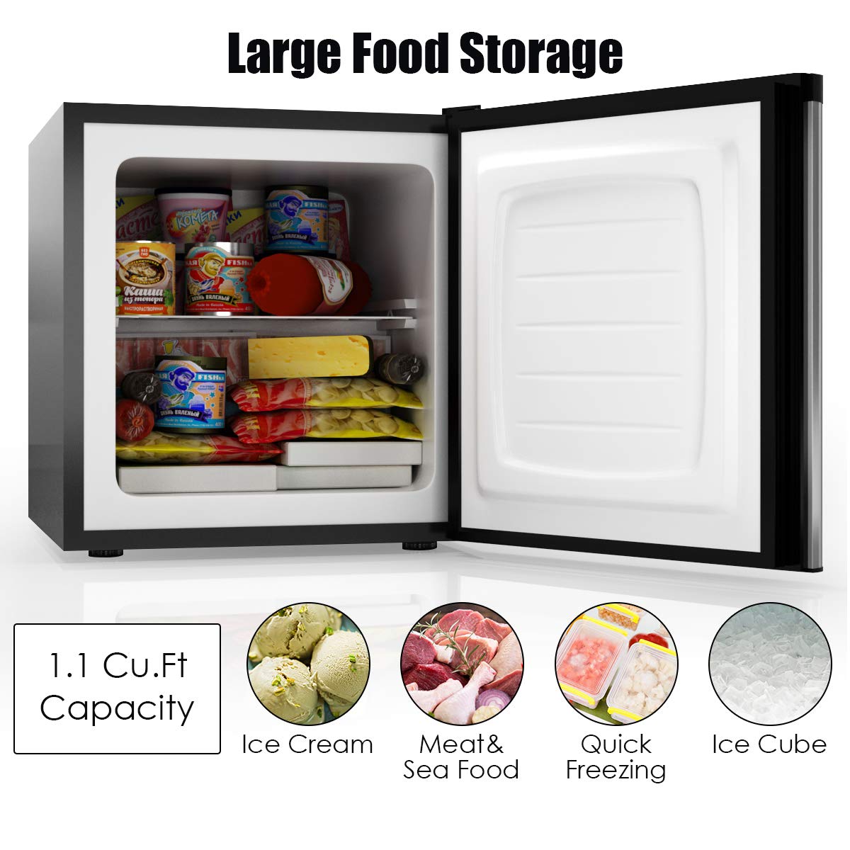Compact Upright Freezer Countertop | 1.1 cu. ft. - Arlime