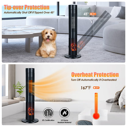 Ceramic Heater 1500W Electric Space Heater with Remote Control