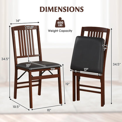 Wooden Kitchen Side Chairs w/Padded Seat for Dining Room