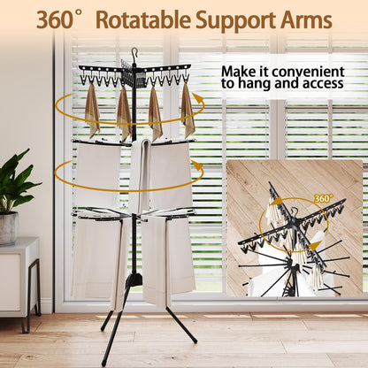 Foldable Garment with 32 Hanging Rods & 24 Clips